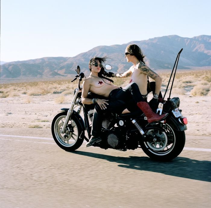 Girls on a motorcycle in Luxembourg